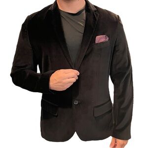 Structure Mens Sports Coat & Pocket Square Blazer Size Large Cotton Classic